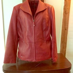 Women’s  red leather jacket